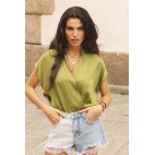 BLUSA SATINADA OLIVE