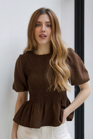 BLUSA CHOCOLATE NIDO DE ABEJA