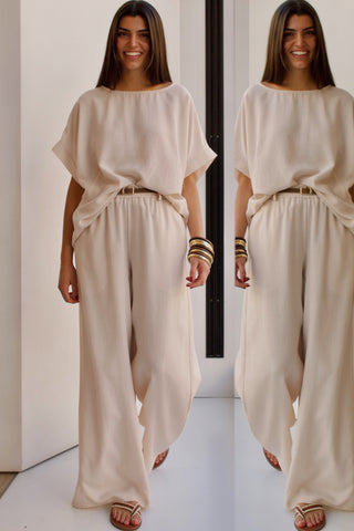 PANTALÓN TENCEL BEIGE