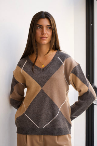 A560 1 CHAQUETA PICO ROMBOS NEUTROS