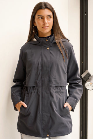 G152 12 CHAQUETA CUADROS PUNO Y CAPUCHA