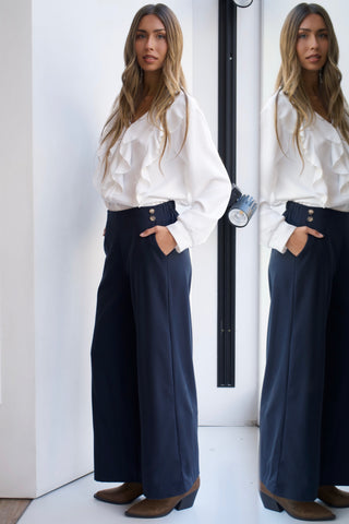 30362 12 PANTALON ANCHO 2 BOTONES CINTURA