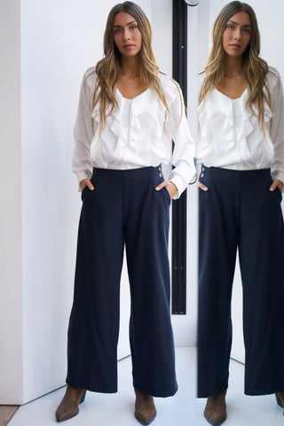 30362 12 PANTALON ANCHO 2 BOTONES CINTURA
