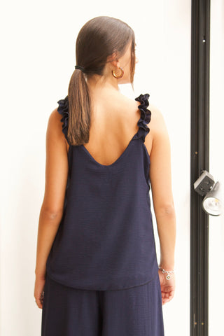 BLUSA FRUNCE TIRANTE NAVY BLUE