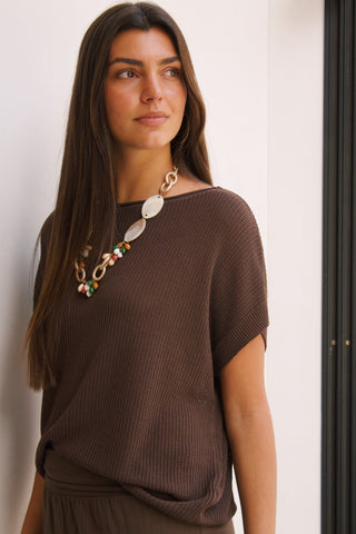 JERSEY MANGA CORTA CHOCOLATE
