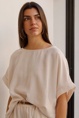 CAMISETA TENCEL BEIGE