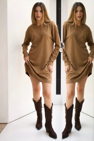 VESTIDO DE PUNTO CAMEL