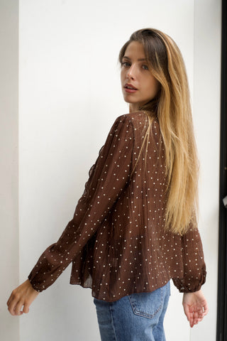 BLUSA CHOCOLATE LUNARES