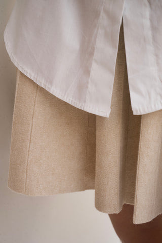 MINI FALDA DE PUNTO BEIGE