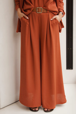 PANTALÓN TEJA CON CINTURÓN