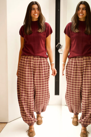 PANTALÓN BOMBACHO DE CUADROS