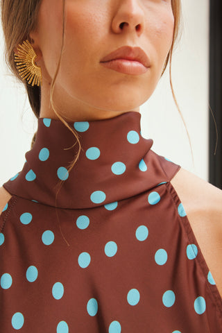 TOP HALTER LUNARES BAJO ASIMÉTRICO