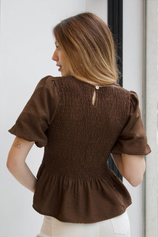 BLUSA CHOCOLATE NIDO DE ABEJA