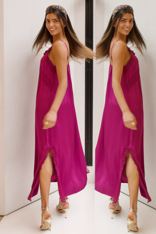 VESTIDO LENCERO FUCSIA