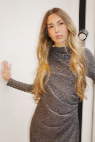 VESTIDO LÚREX PLATEADO