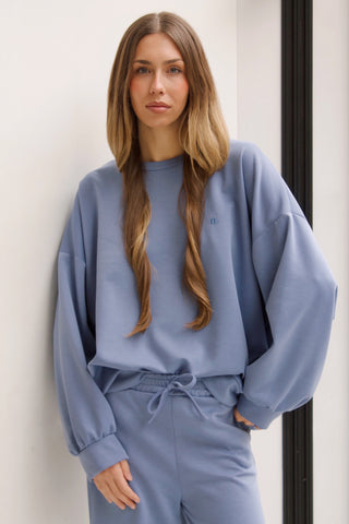 SUDADERA COMFY AZUL OVERSIZE