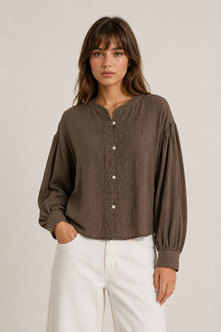 BLUSA TEXTURA CHOCOLATE