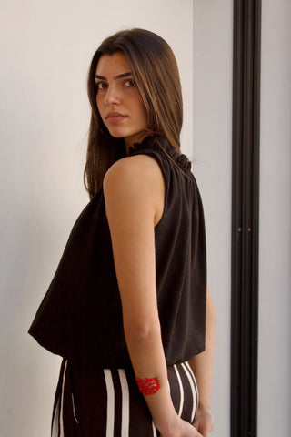 TOP HALTER NEGRO