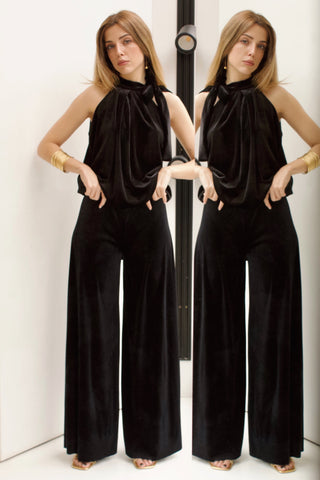 TOP HALTER TERCIOPELO