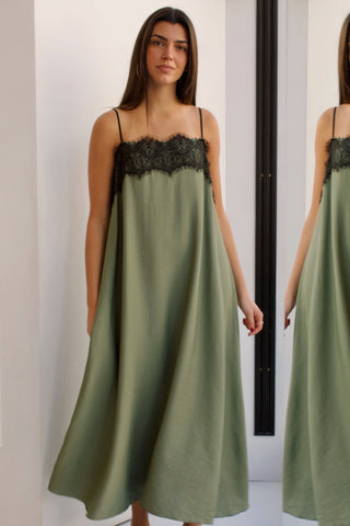 VESTIDO LENCERO VERDE