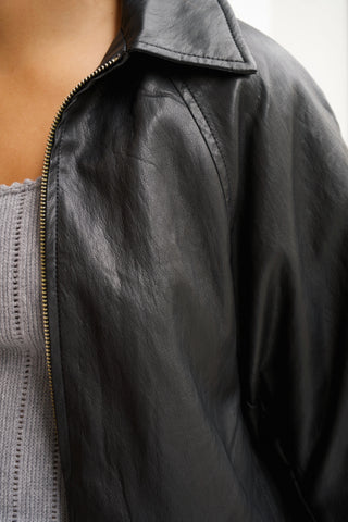 BOMBER ECOPIEL NEGRA