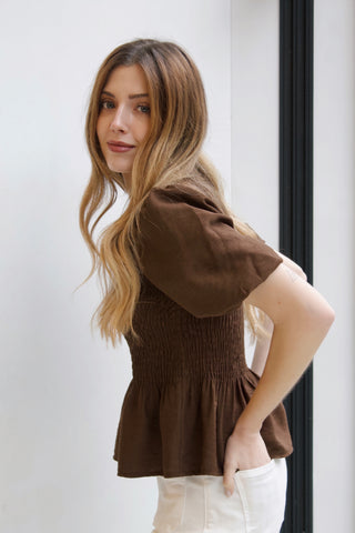 BLUSA CHOCOLATE NIDO DE ABEJA