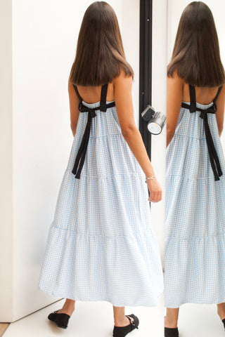 MAXI VESTIDO VICHY LAZO ESPALDA