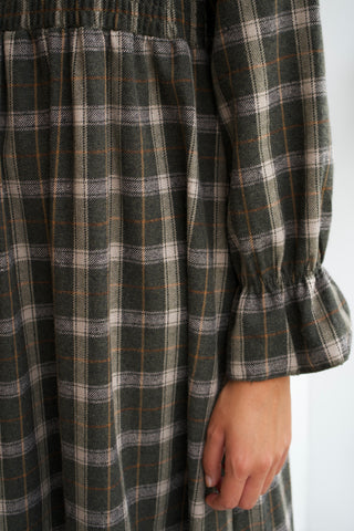 VESTIDO NIDO DE ABEJA ESTAMPADO DE CUADROS