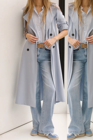 GABARDINA LARGA BABY BLUE