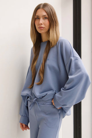 SUDADERA COMFY AZUL OVERSIZE