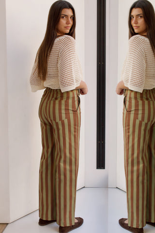 PANTALÓN DE RAYAS OLIVA Y CHOCOLATE