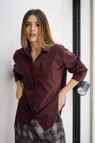 CAMISA BERENJENA OVERSIZE