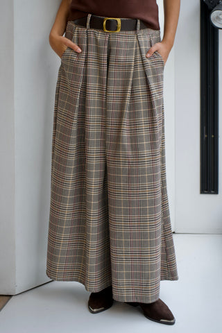 PANTALÓN WIDE LEG ESTAMPADO PATA DE GALLO