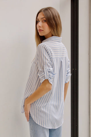 CAMISA DE RAYAS AZUL