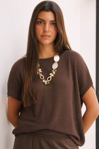 JERSEY MANGA CORTA CHOCOLATE