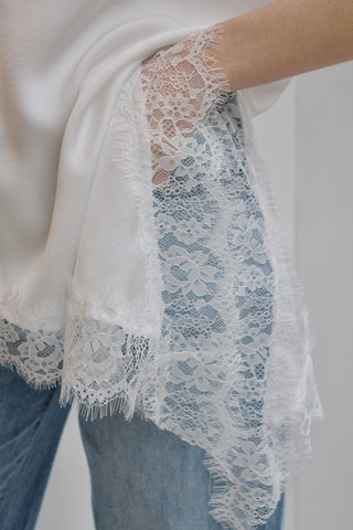BLUSA ASEDADA BLANCA BAJO PUNTILLA