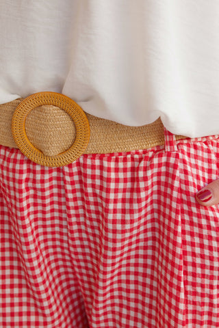 PANTALÓN VICHY CON CINTURÓN