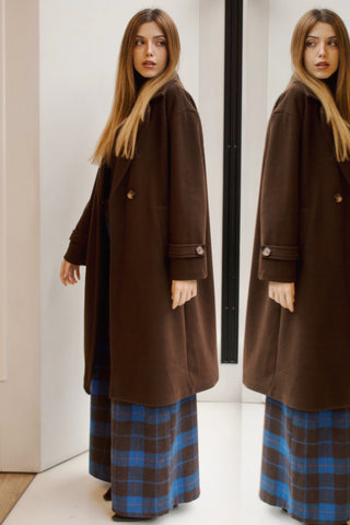 ABRIGO DE PAÑO CHOCOLATE