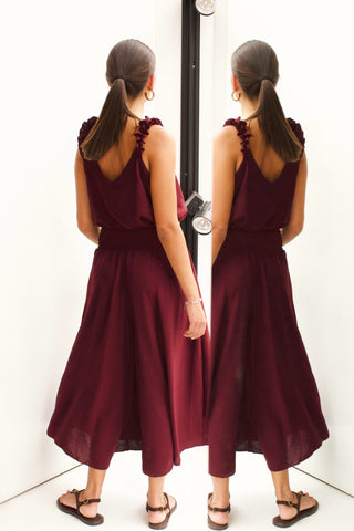 PANTALÓN CULOTTE COLOR VINO