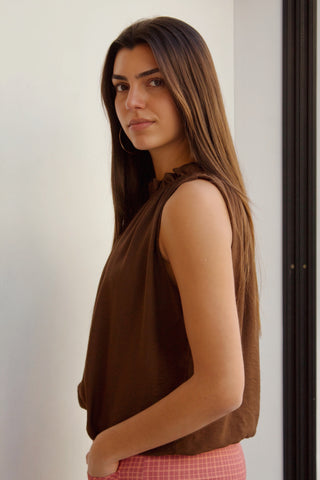 TOP HALTER CHOCOLATE