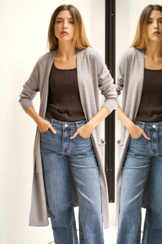 MAXI CHAQUETA GRIS