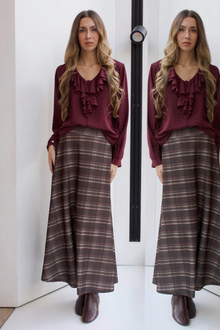 FALDA MIDI DE CUADROS