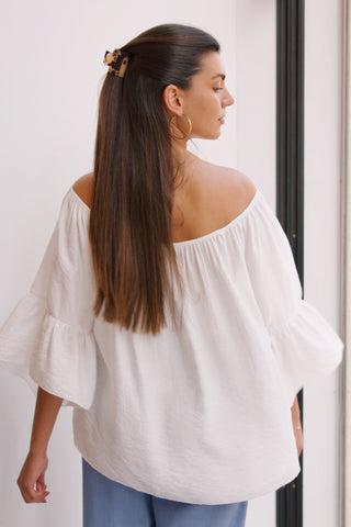 BLUSA BLANCA ESCOTE MESONERA