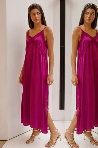 VESTIDO LENCERO FUCSIA