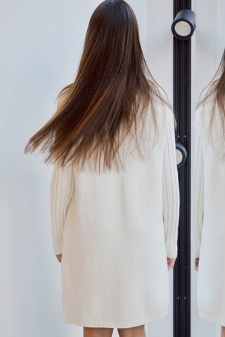 VESTIDO DE PUNTO CRUDO CUELLO SUBIDO