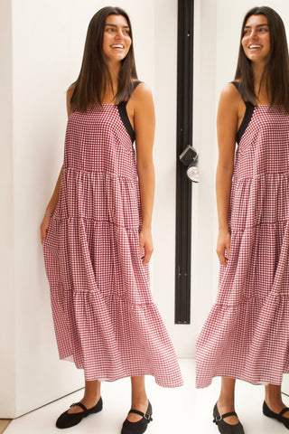 MAXI VESTIDO VICHY LAZO ESPALDA
