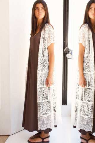 CHAQUETA LARGA CROCHET