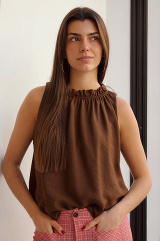 TOP HALTER CHOCOLATE