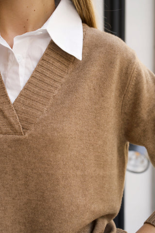 JERSEY CAMEL CUELLO CAMISA