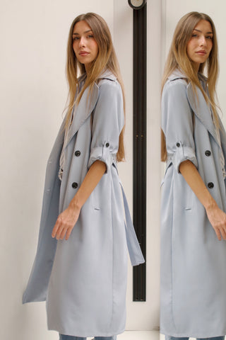 GABARDINA LARGA BABY BLUE